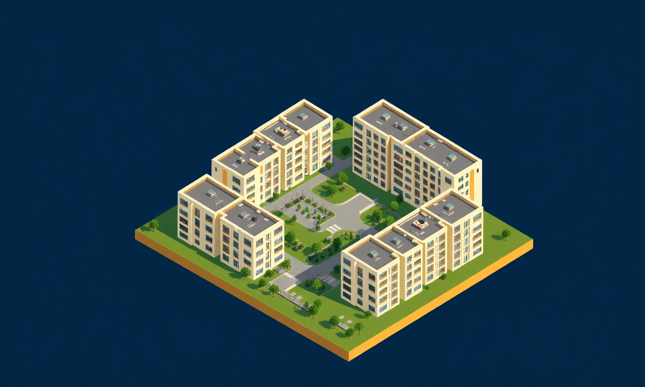 Kütahya ili modern konut sitesi ve apartman yönetimi illüstrasyonu