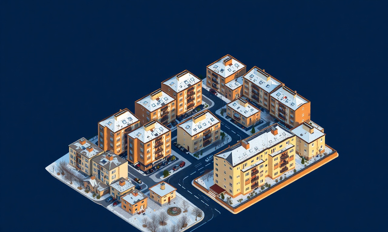 Hekimhan ilçesinde kış mevsiminde apartman blokları — Doğu Anadolu konut silueti
