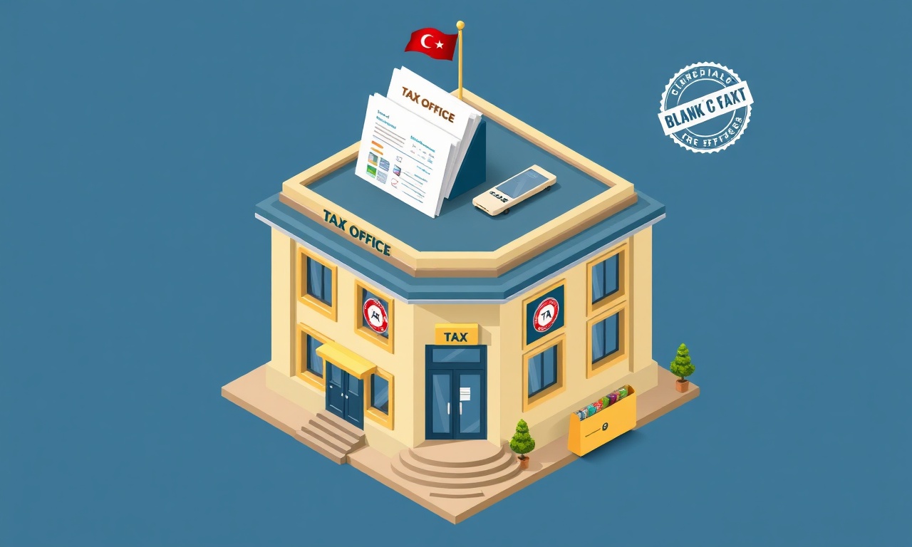 Fethiye'de site yönetimi için vergi numarası ve banka hesabı açma süreci izometrik illüstrasyonu