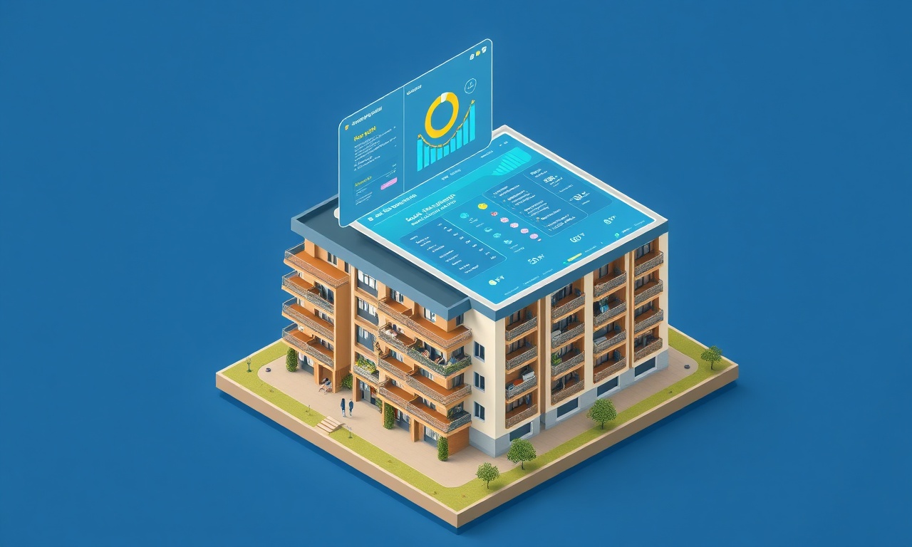 Fethiye site yönetiminde yapay zeka destekli SiteYönetim platformu izometrik illüstrasyonu