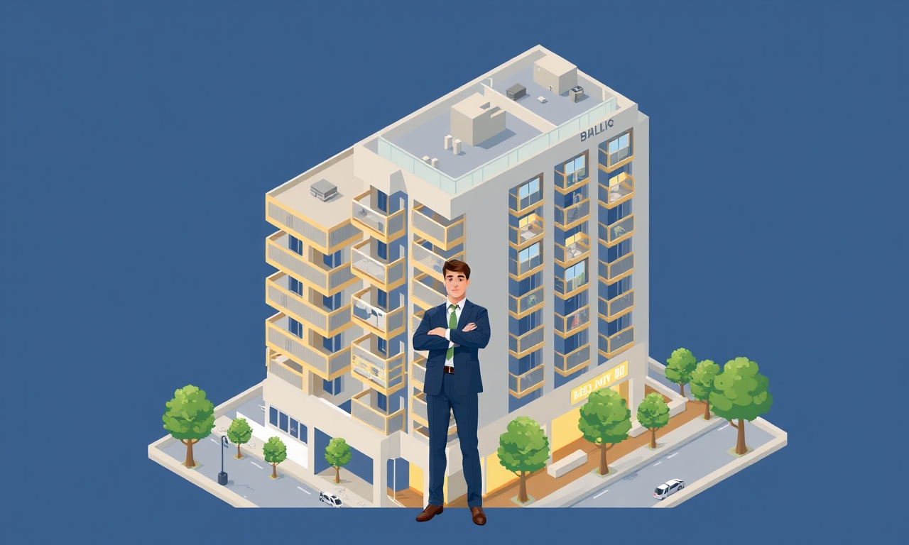 Kavaklidere'de yeni site yöneticisi görevi devralma, apartman önü izometrik illüstrasyon