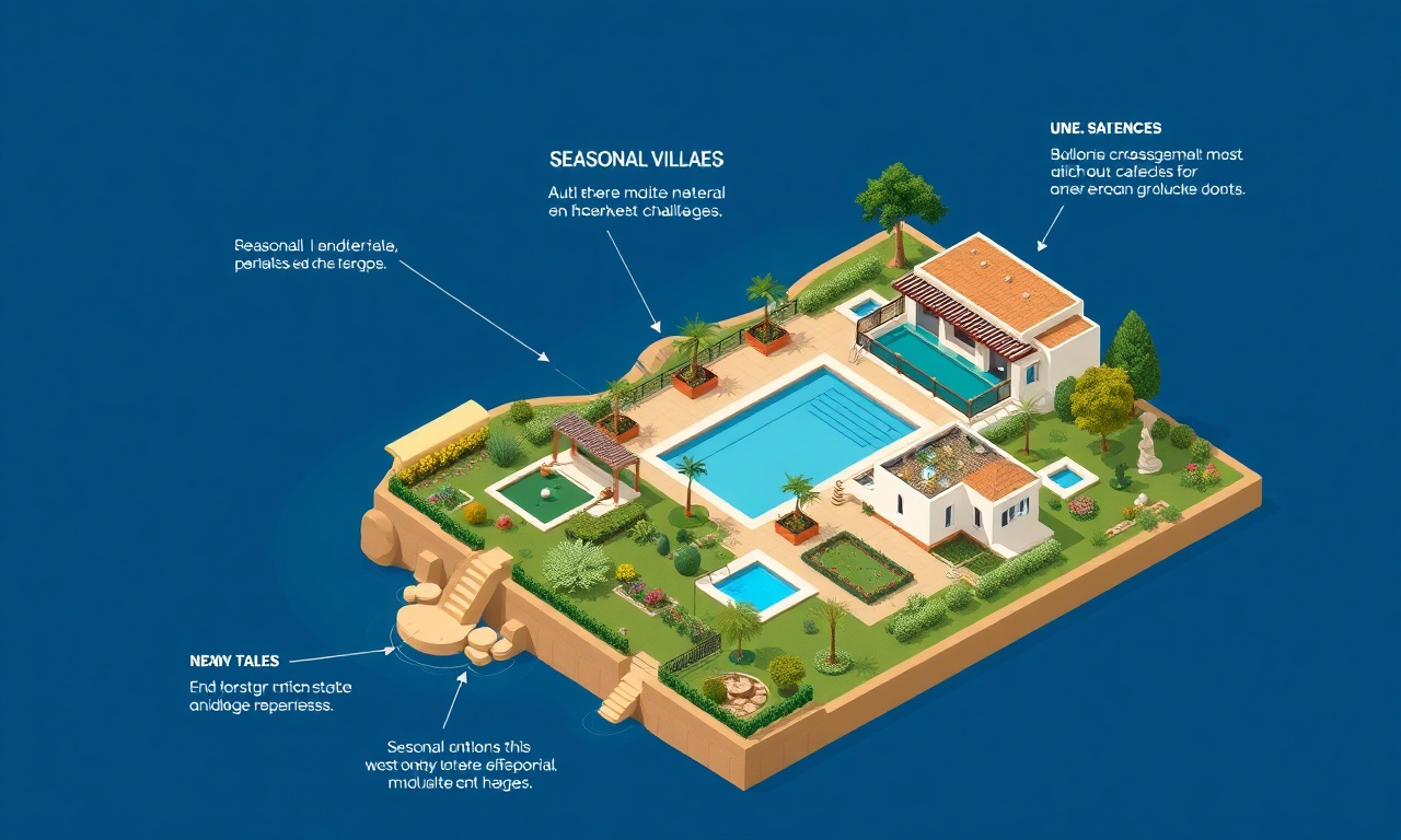 Seydikemer Muğla sahil sitesi sezonluk yönetim zorlukları izometrik illüstrasyon