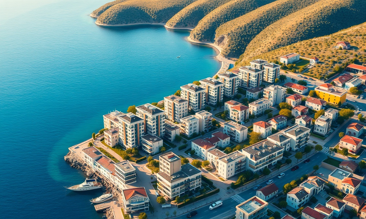 Yatagan, Muğla'da konut dokusu — Ege kıyı ilçesi apartman ve site silueti