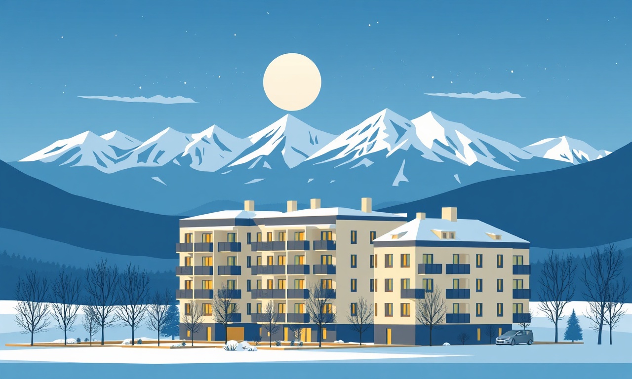 Muş ili modern konut ve apartman silueti kış manzarasıyla