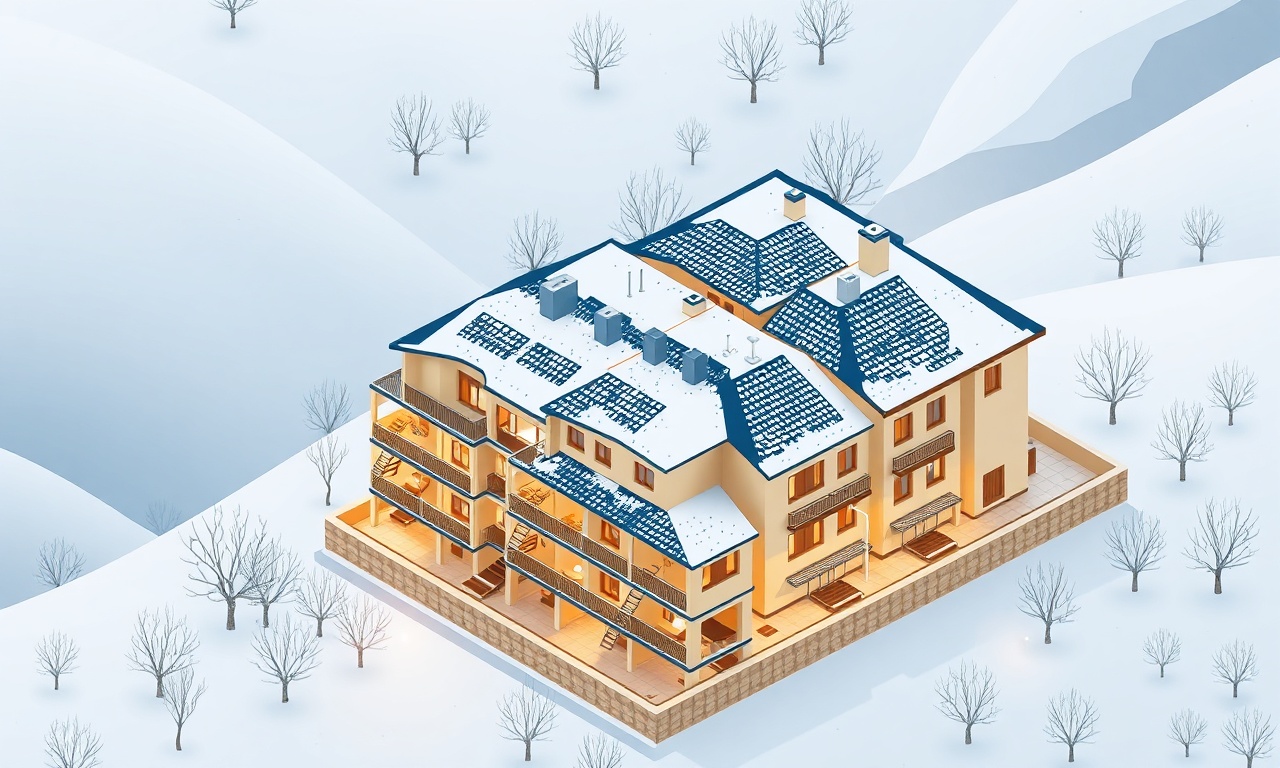 Derinkuyu karasal iklim kış koşulları apartman yönetim planı ısıtma illüstrasyonu