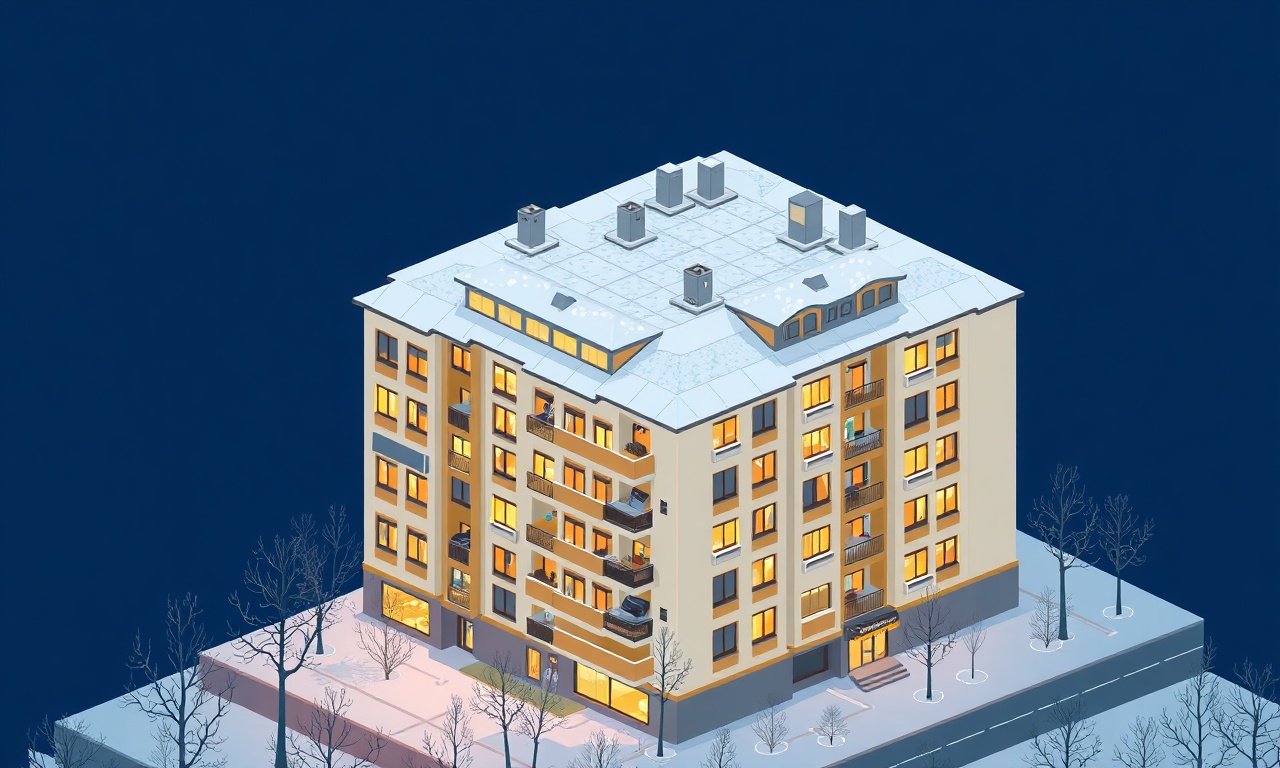 Bor, Niğde'de kış manzarasında apartman blokları — site yönetimi rehberi görseli