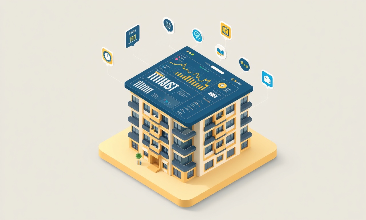 Apartman yönetim platformu yapay zeka kontrol panelinin izometrik dijital illüstrasyonu, lacivert ve altın renk paleti
