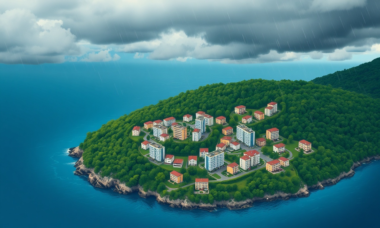 Golkoy Ordu konut dokusu — Karadeniz yamaç silueti, lacivert altın renk paleti