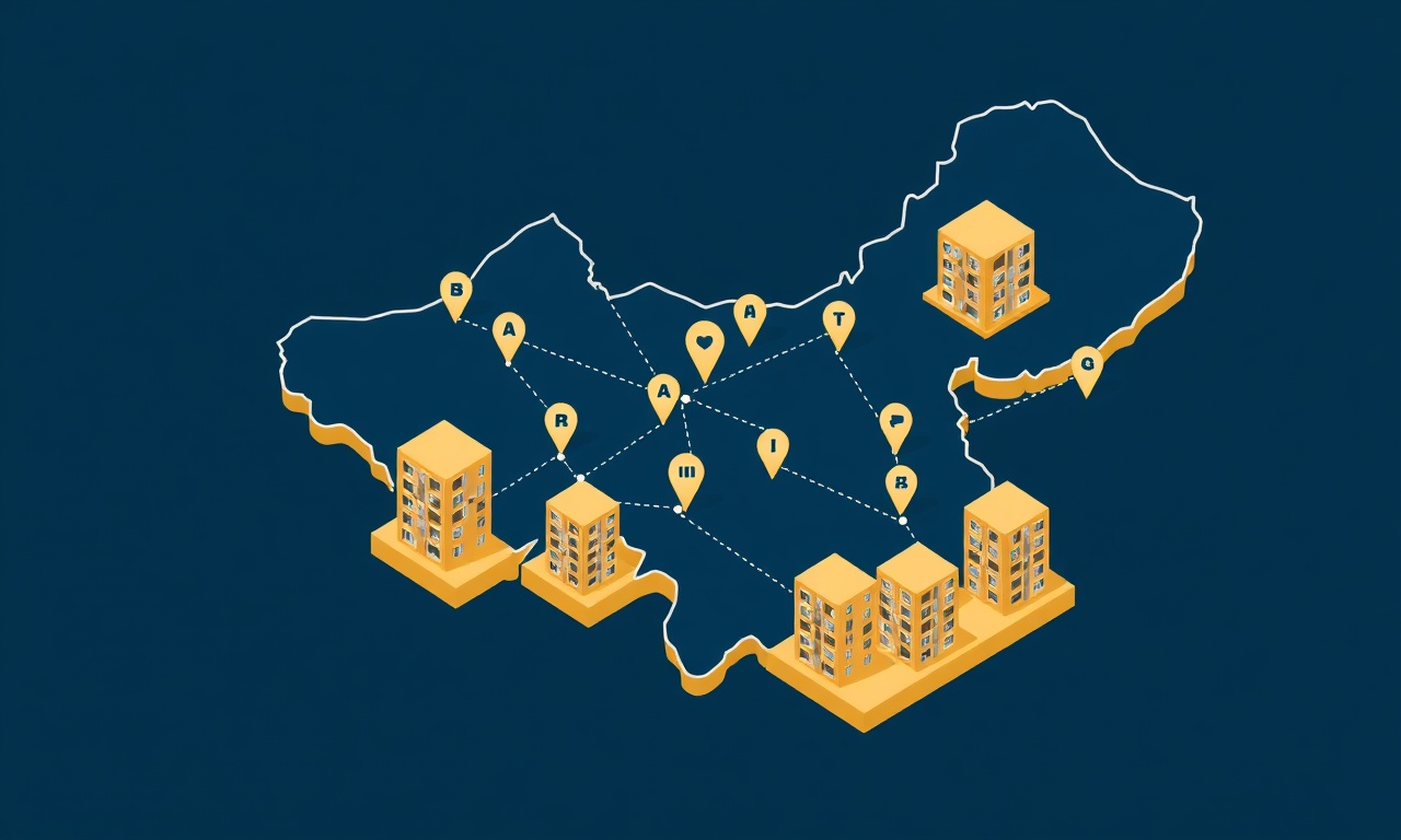 Ordu ilçeleri ve site yönetimi kapsamı haritası, izometrik illüstrasyon