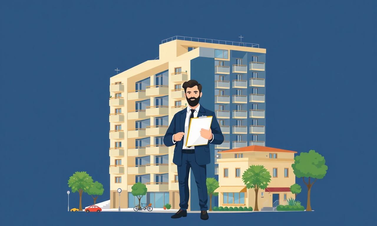 Toprakkale'de yeni site yöneticisinin apartman önünde yükümlülüklerini değerlendirmesi, izometrik illüstrasyon