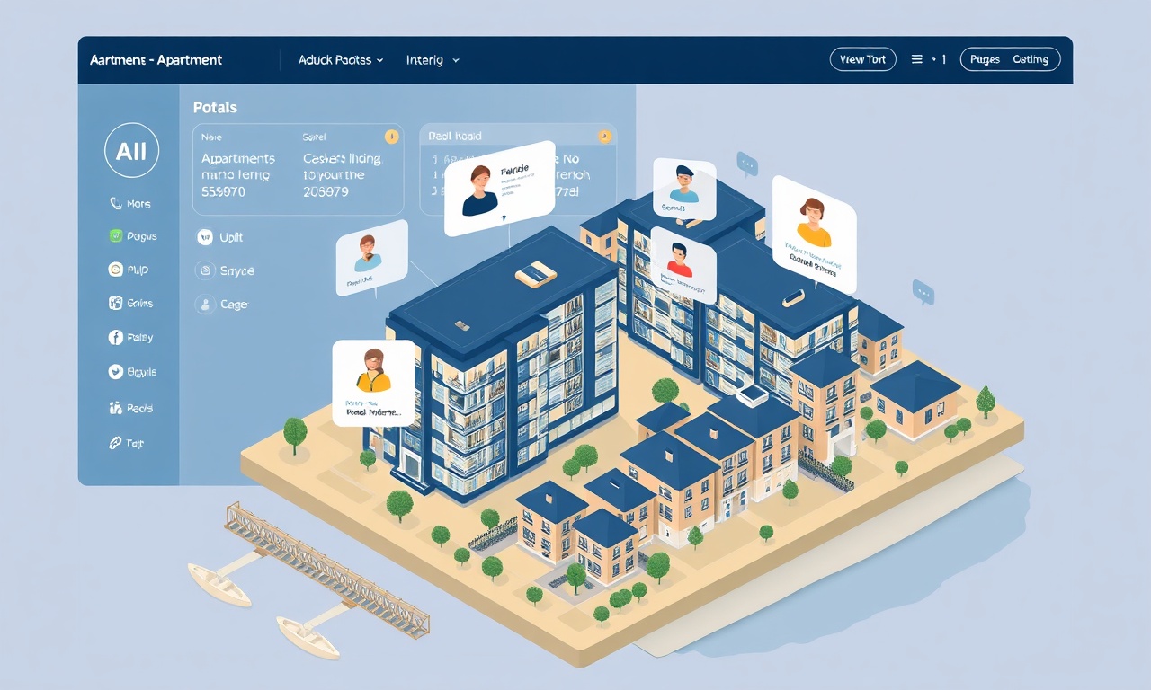 SiteYönetim AI destekli site yönetimi platformu çok rol portal sahnesi izometrik illüstrasyon