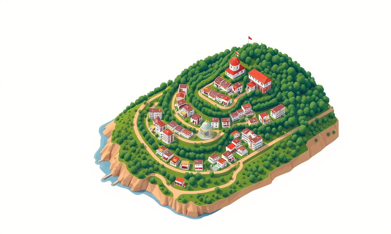 Kalkandere Rize ilçesinde eğimli arazide konumlanan apartman binaları illüstrasyonu