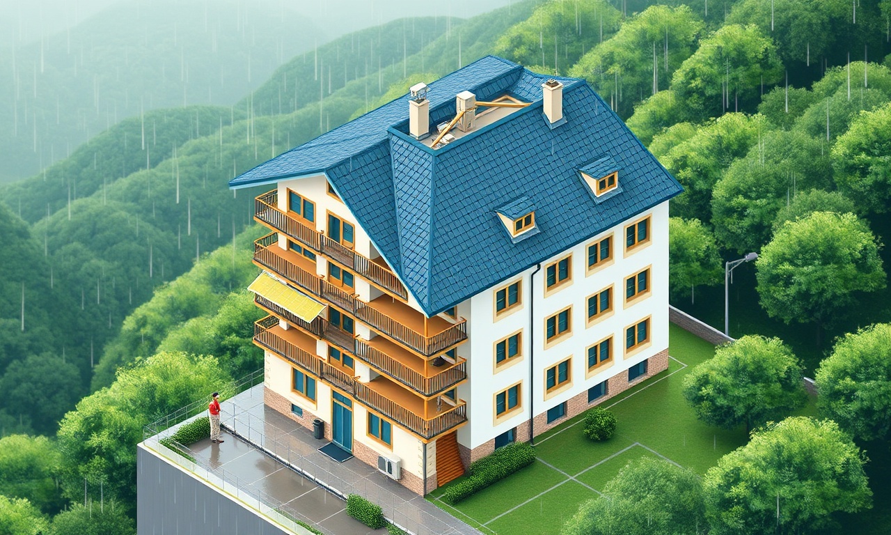 Pazar Rize'nin yağışlı iklimine bağlı çatı ve cephe bakım gereksinimleri illüstrasyonu