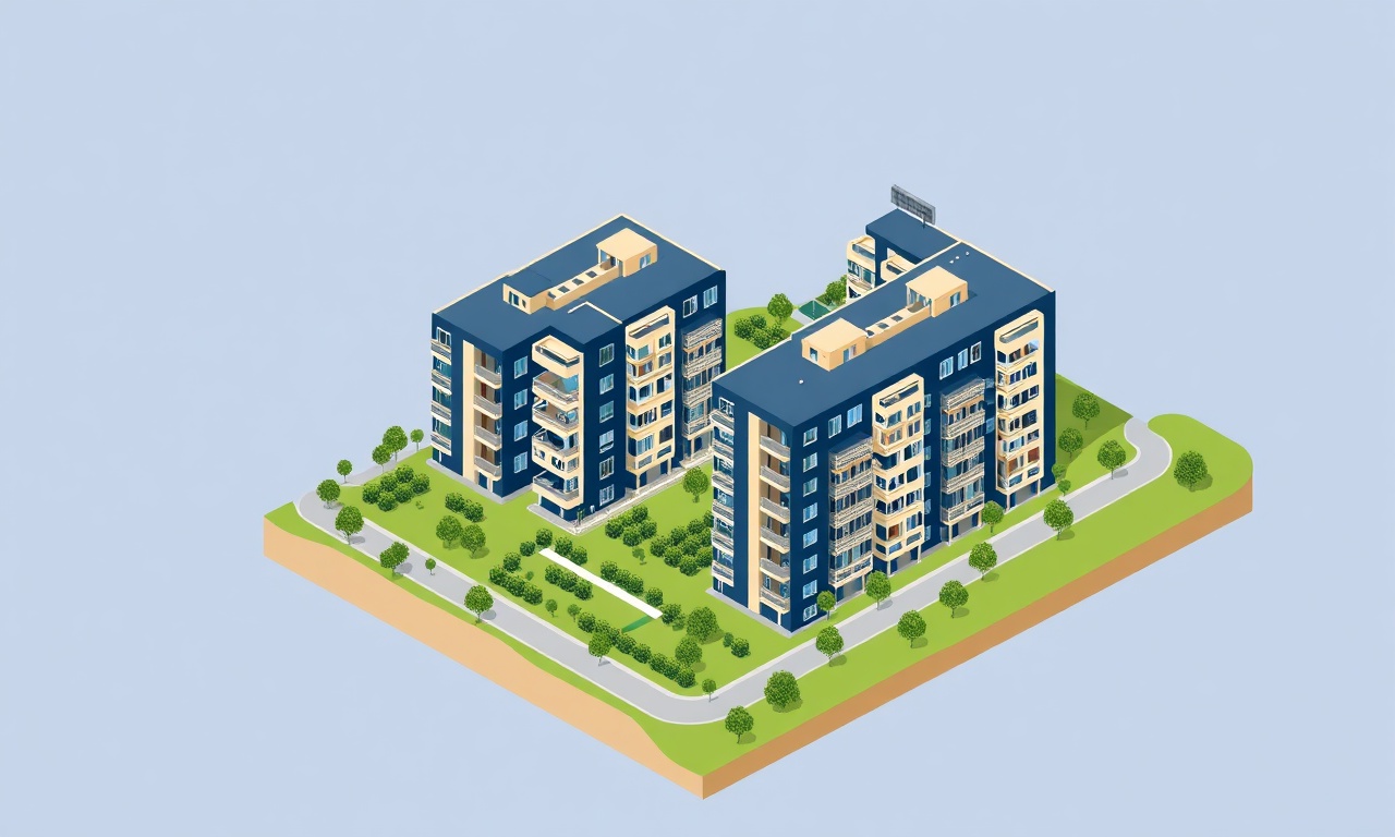 Geyve Sakarya'da apartman ve site kompleksi — izometrik illüstrasyon
