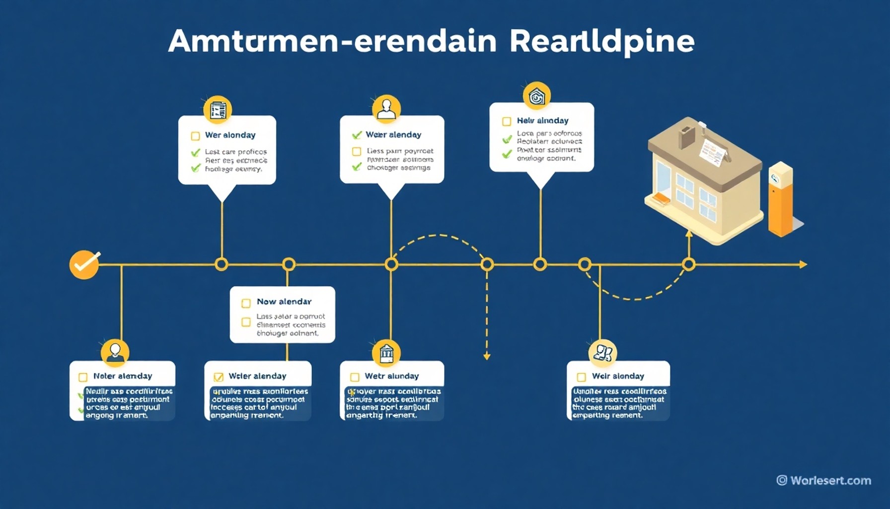 Yeni site yöneticisi için 4 haftalık yol haritası izometrik illüstrasyonu