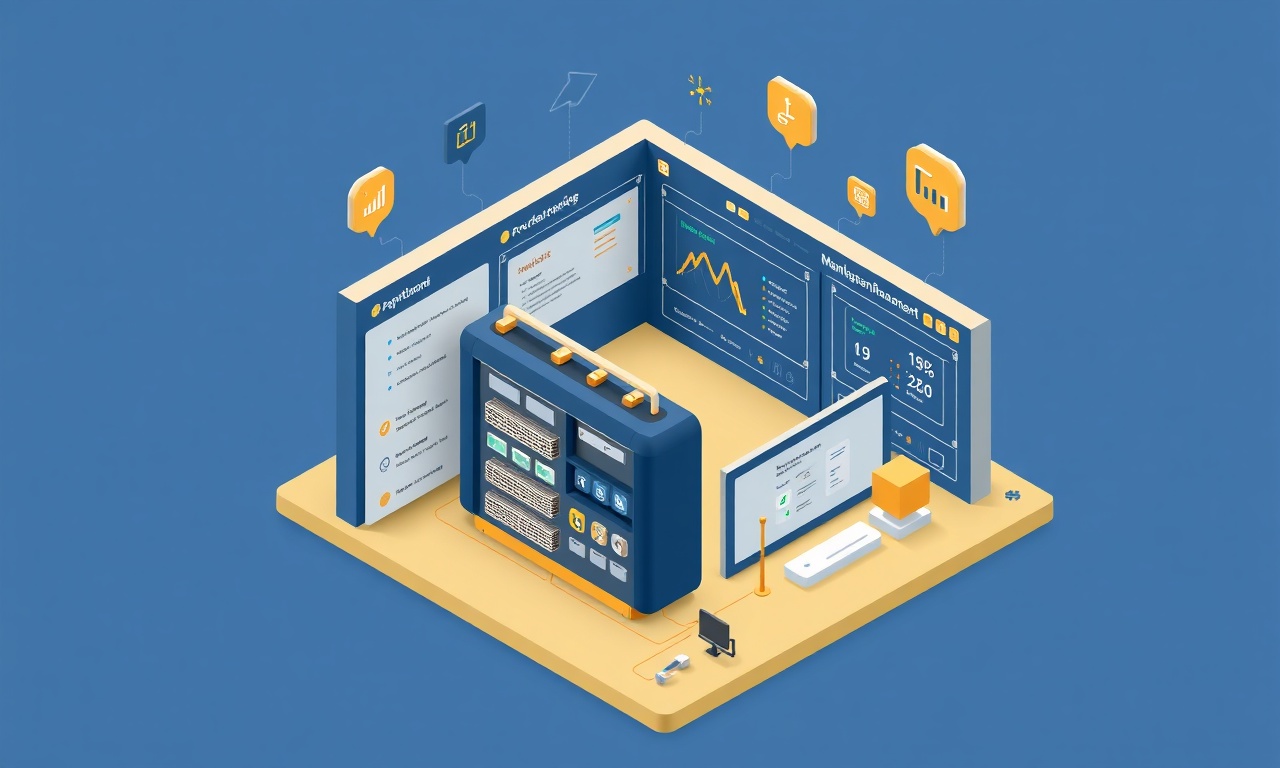 Modüler site yönetim yazılımı gösterge paneli izometrik illüstrasyonu, finansal takip ve ihale portalı