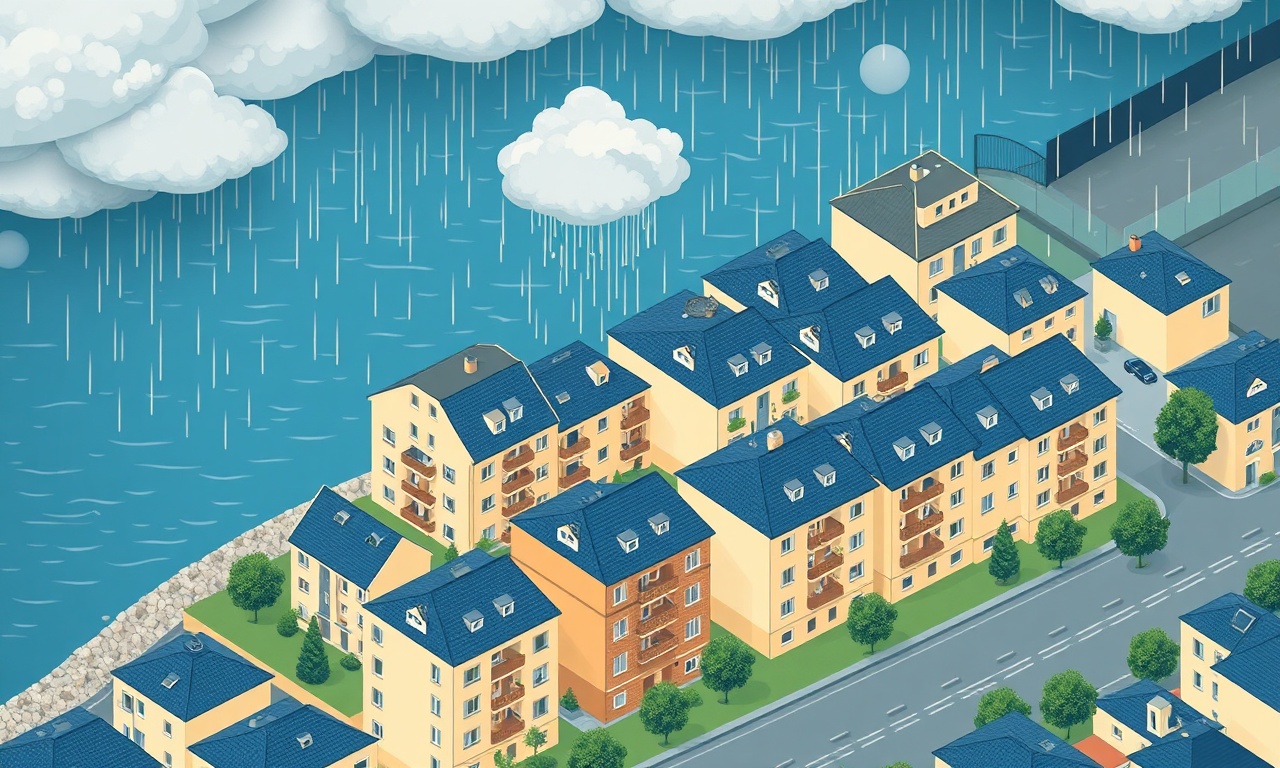 Karadeniz nemli ikliminin Havza apartman bakım planına etkisini gösteren illüstrasyon