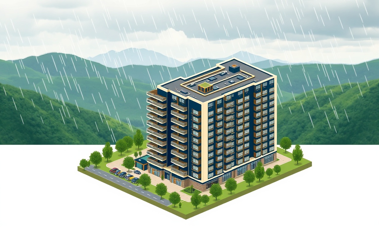 Salipazari Samsun apartman ve site binası silueti, Karadeniz iklimiyle yeşil tepeler arka planda