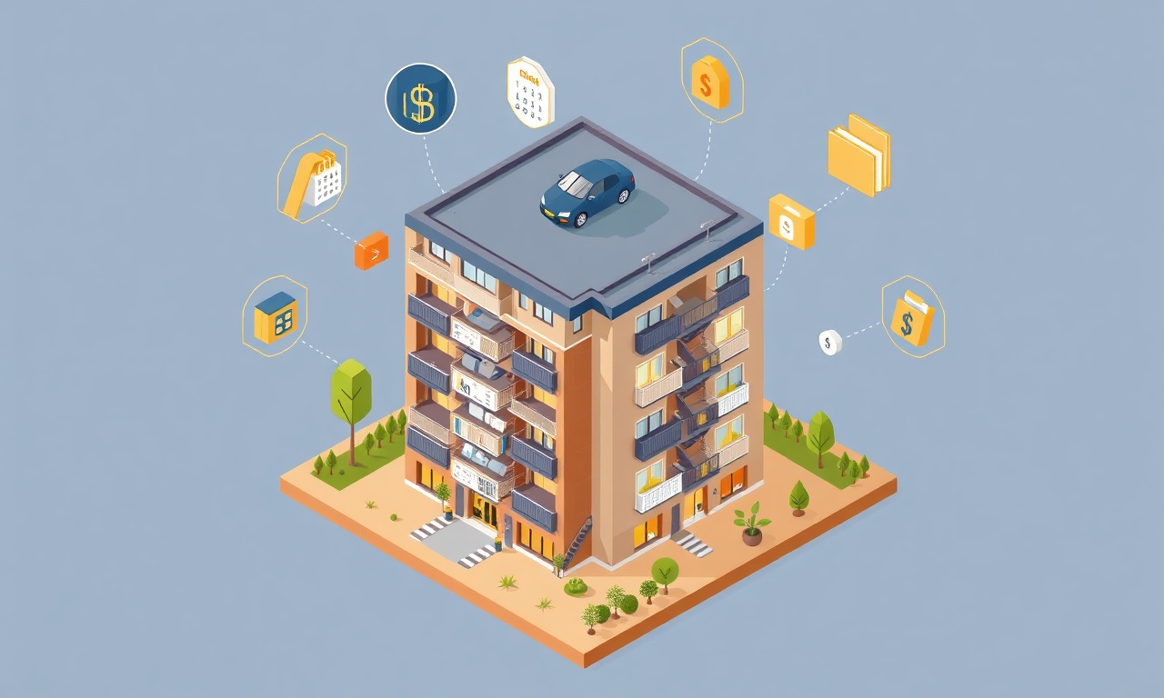 Birecik Şanlıurfa apartman aidatı hesaplama ve belirleme süreci izometrik illüstrasyon