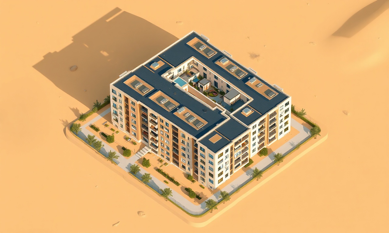 Bozova, Şanlıurfa — konut ve apartman silueti, izometrik illüstrasyon