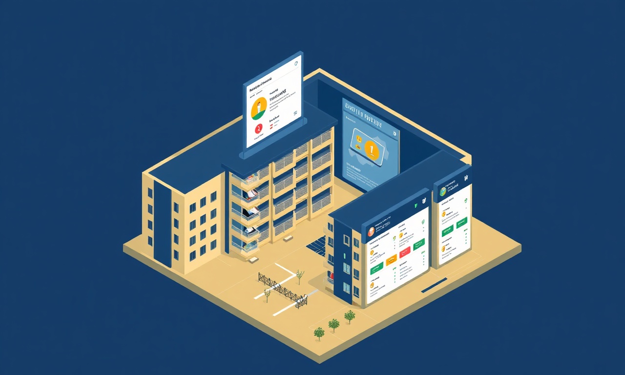 SiteYönetim AI platformu apartman yönetimi — izometrik illüstrasyon