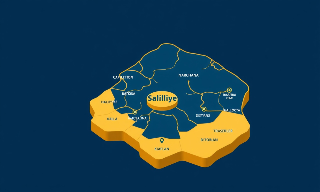 Şanlıurfa ilçelerini ve Haliliye'nin il merkezindeki konumunu gösteren izometrik illüstrasyon