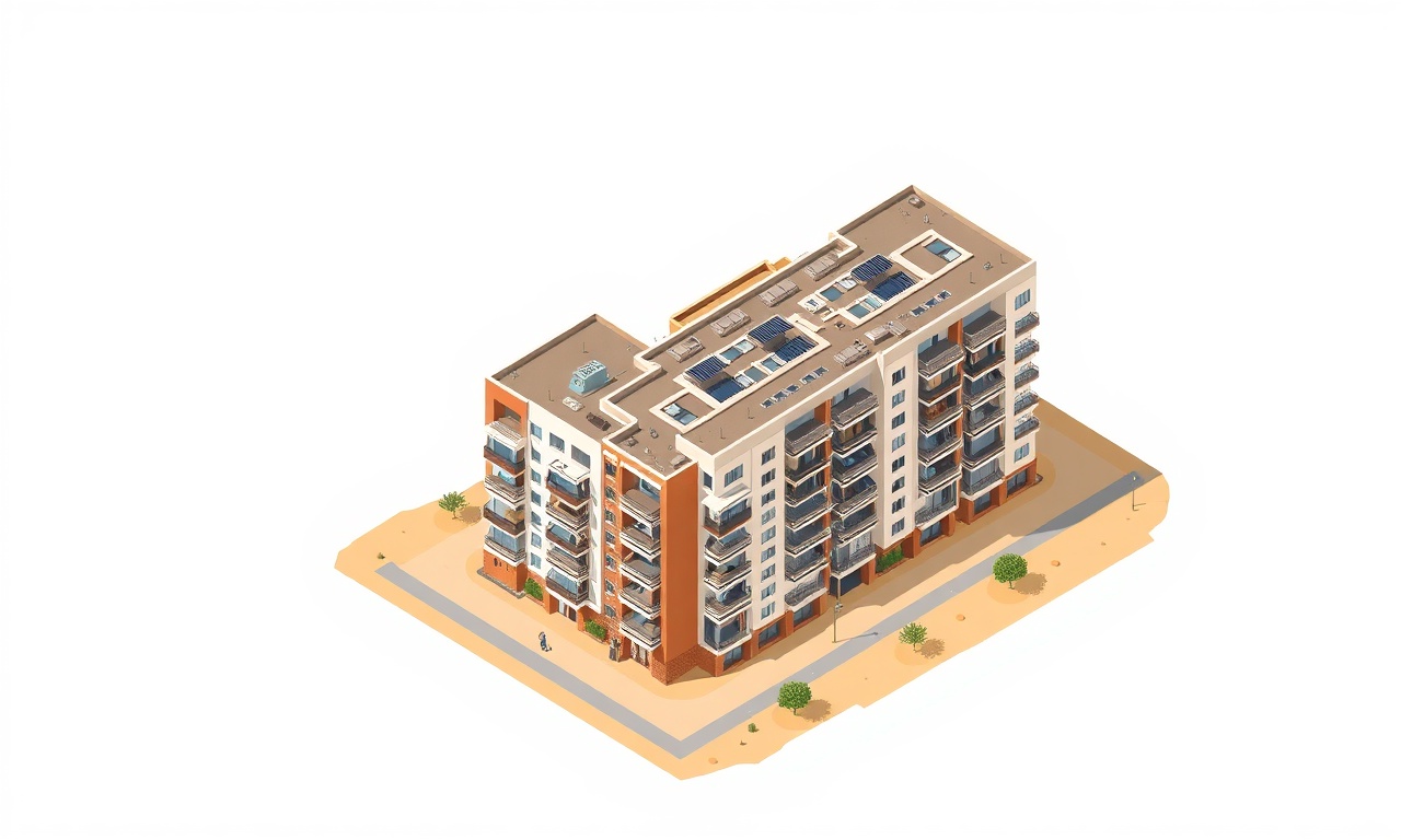 Viransehir, Şanlıurfa'da apartman ve site kompleksi illüstrasyonu