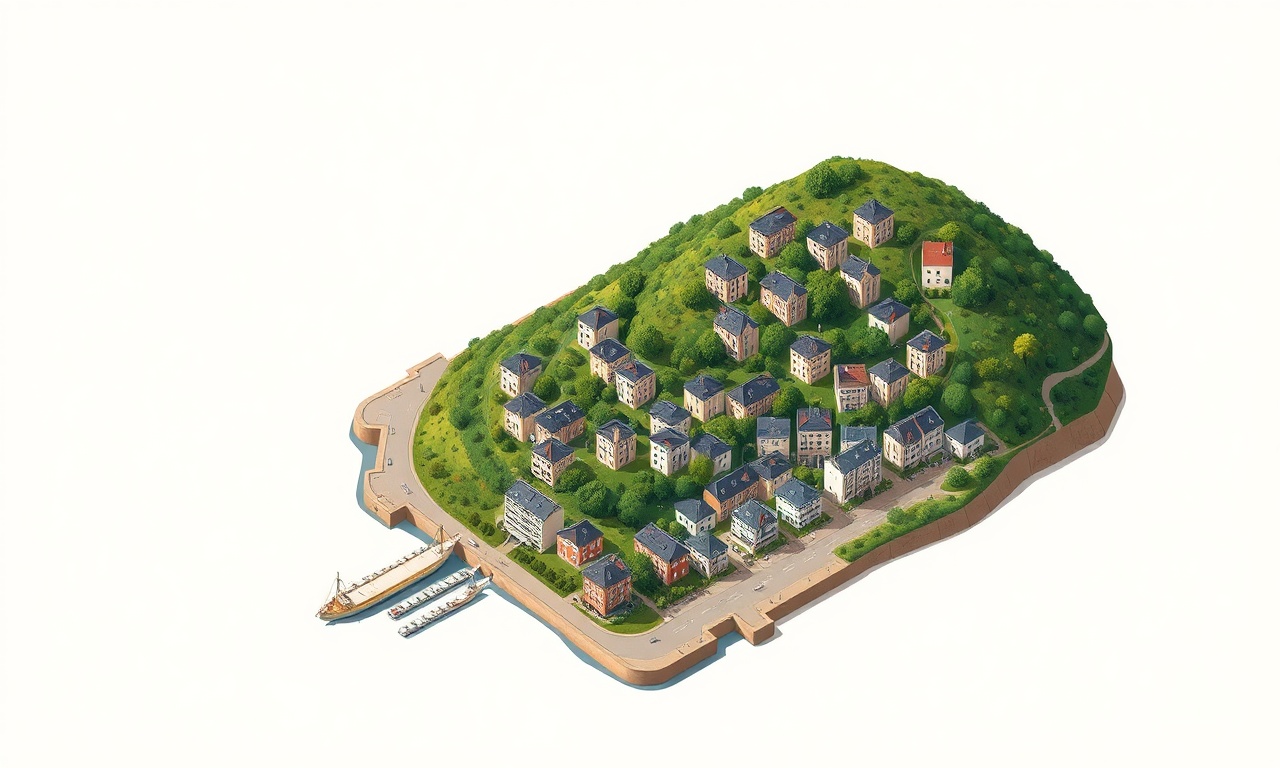 Ayancık Sinop ilçesinde yeşil yamaçlarda apartman binaları ve kıyı silueti