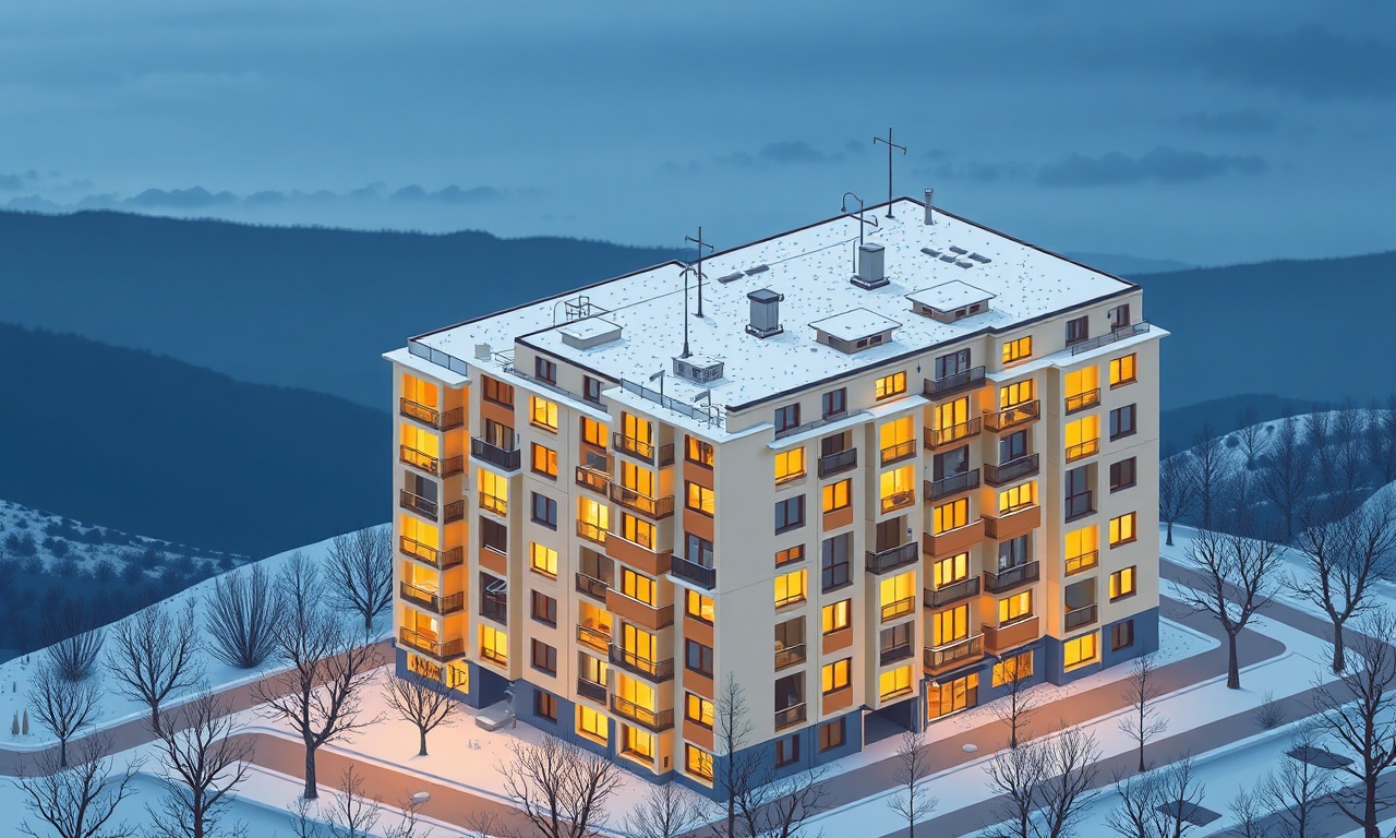 Sarkisla Sivas apartman sitesi kış manzarası izometrik illüstrasyon