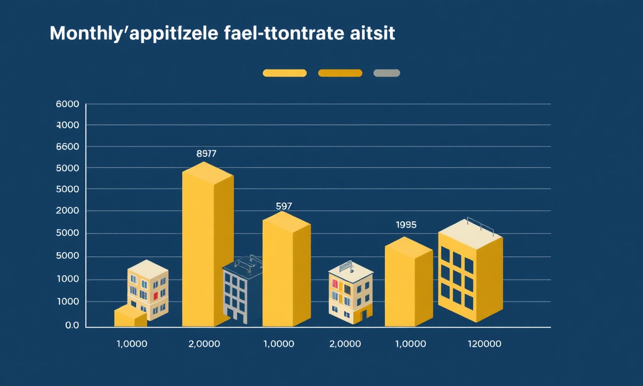 Farklı bina tiplerinde aylık aidat karşılaştırması, izometrik infografik, lacivert altın krem