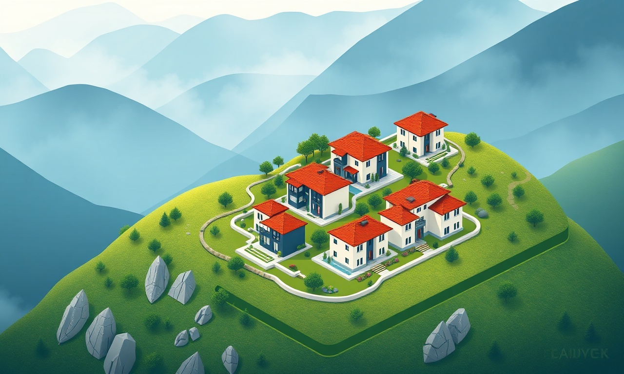 Hayrat Trabzon konut silueti — yeşil yamaçlarda apartman ve site görseli