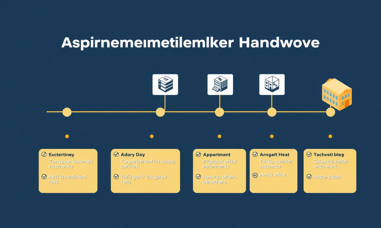Of'te yeni apartman yöneticisi için dört haftalık yol haritasını gösteren isometrik takvim çizimi