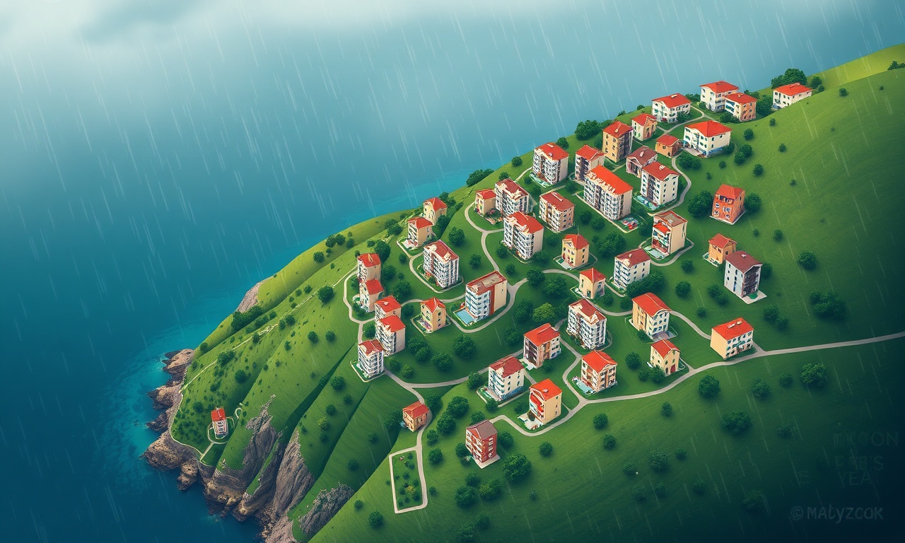 Ortahisar, Trabzon — eğimli yamaçlarda apartman silueti, Karadeniz manzarası