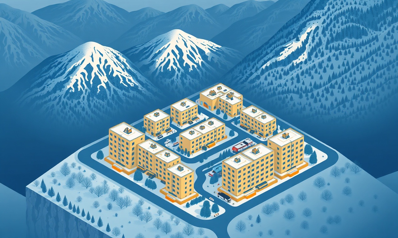 Mazgirt ilçesi konut dokusu, Doğu Anadolu dağlık peyzajı, lacivert ve altın renk tonu
