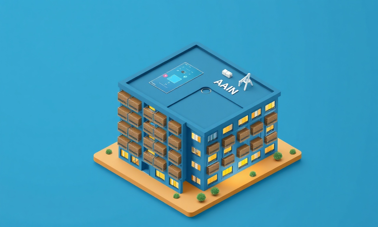 SiteYönetim yapay zeka platformunun apartman yöneticisine sunduğu işlevleri gösteren izometrik görsel