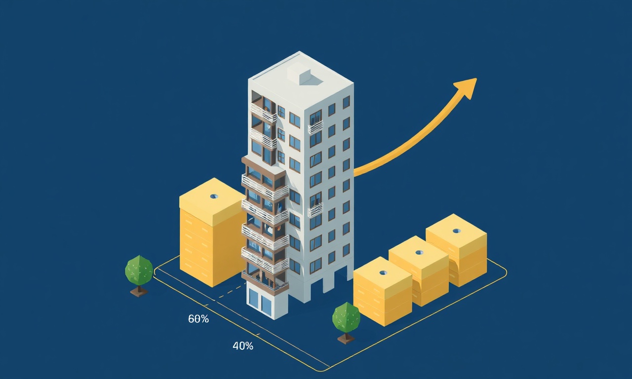 Aidat belirleme ve bütçe hesaplama kavramı — apartman blokları ve grafik illüstrasyon