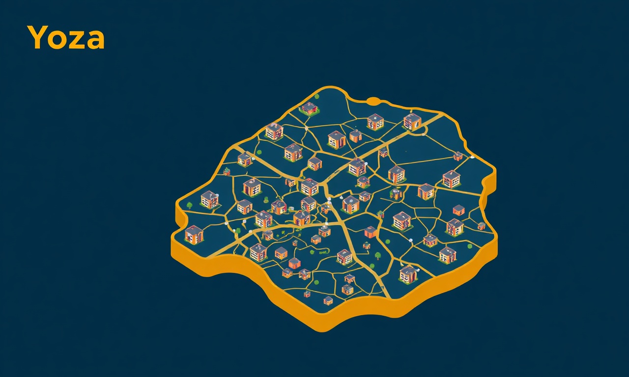 Yozgat ilçeleri site yönetimi haritası, izometrik illüstrasyon