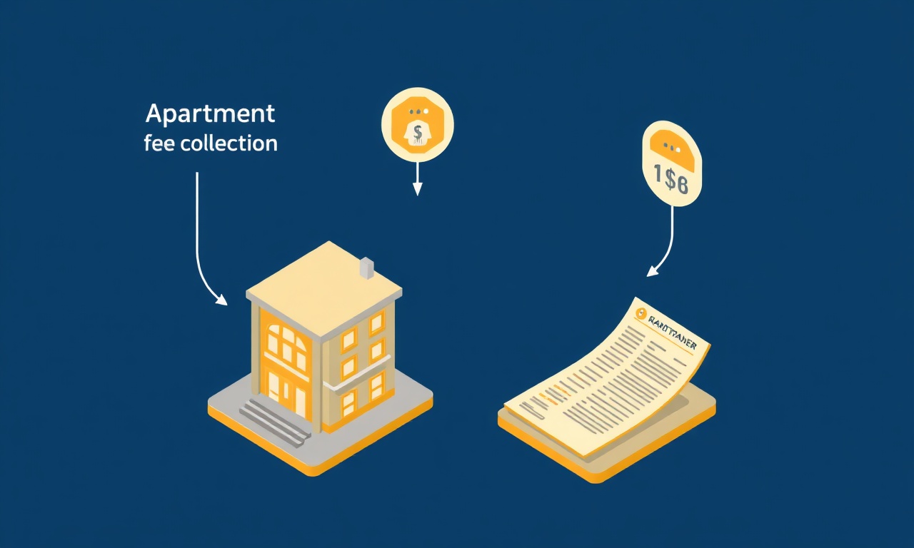 Apartman aidatı tahsilatı ve borç takibini gösteren izometrik illüstrasyon