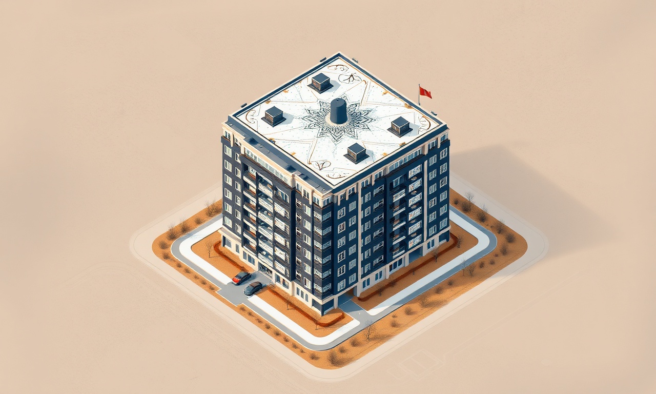 Merkez ilçesinde apartman binaları — Yozgat konutları izometrik illüstrasyon