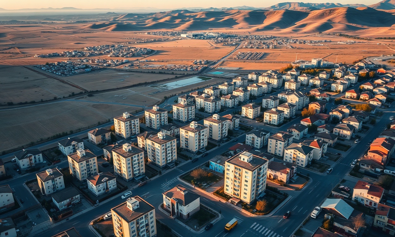 Yerköy ilçesi konut silueti — İç Anadolu karasal iklim, apartman ve site dokusu
