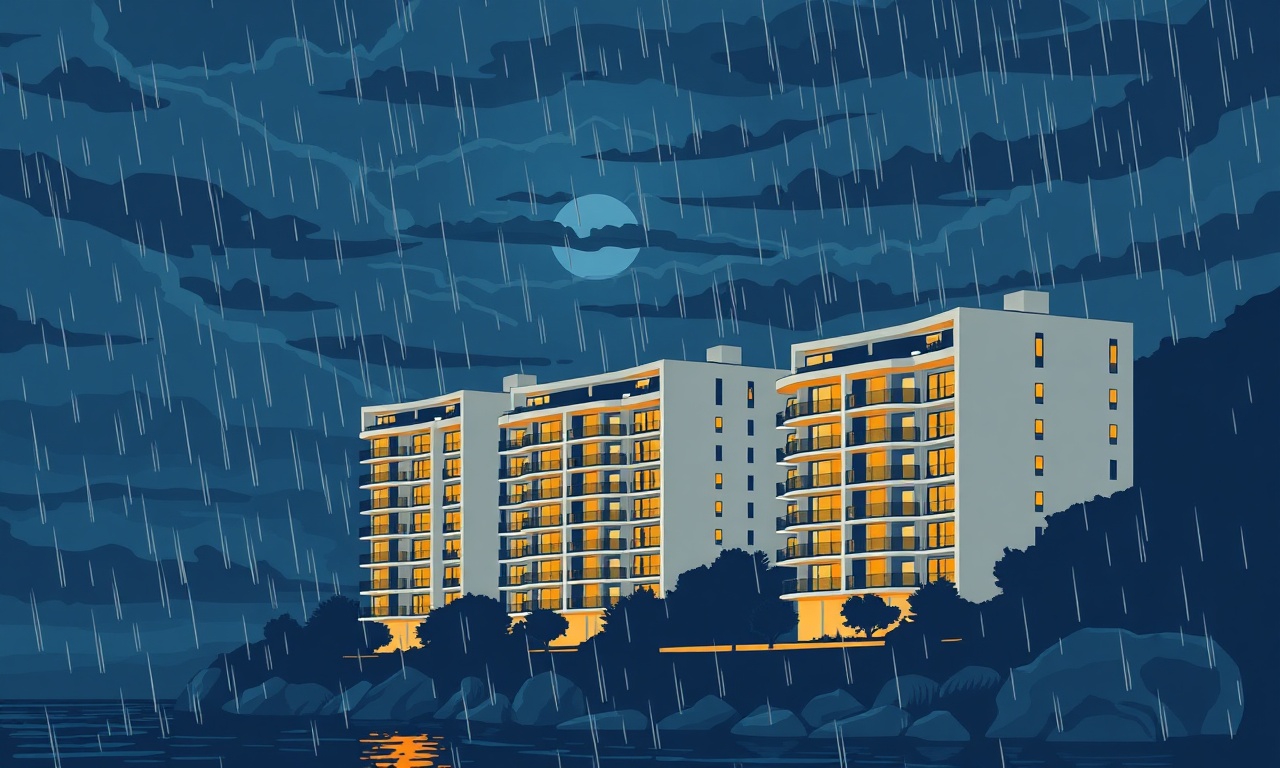 Zonguldak Karadeniz kıyısında modern apartman kompleksi yönetimi illüstrasyonu